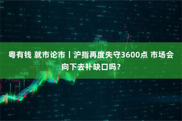 粤有钱 就市论市丨沪指再度失守3600点 市场会向下去补缺口吗？